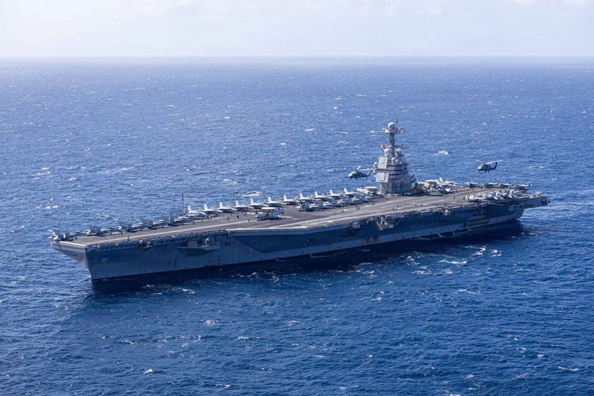 El presidente estadounidense, Donald Trump, ordenó el despliegue del portaviones USS Abraham Lincoln junto con su grupo de combate a aguas de Oriente Medio y ordenó el envío de otro más, el USS Gerald R. Ford (en la imagen), para presionar a Irán, después de que Rusia e Irán anunciaran ejercicios navales conjuntos en el mar de Omán y el norte del océano Índico, con el fin de reforzar la seguridad y la coordinación para enfrentar amenazas a la seguridad marítima, en medio de las amenazas militares de Estados Unidos contra Teherán.