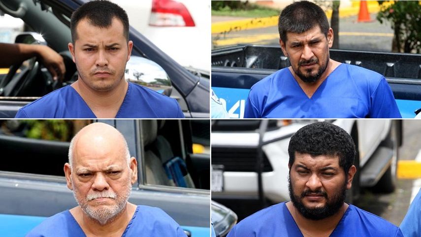 Los opositores nicaragüenses&nbsp;Francisco Dávila, Byron de Jesús Molina, Nelson Castillo y Francisco Javier Dávila, han sido presentados por la Policía del régimen de Daniel Ortega como terroristas.