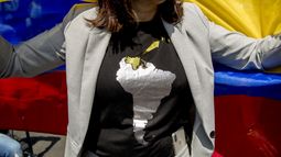 No somos golpistas, somos personas que queremos libertad. Estamos acá sin promover violencia,&nbsp; se expresaron los manifestantes frente a la embajada venezolana en Argentina.