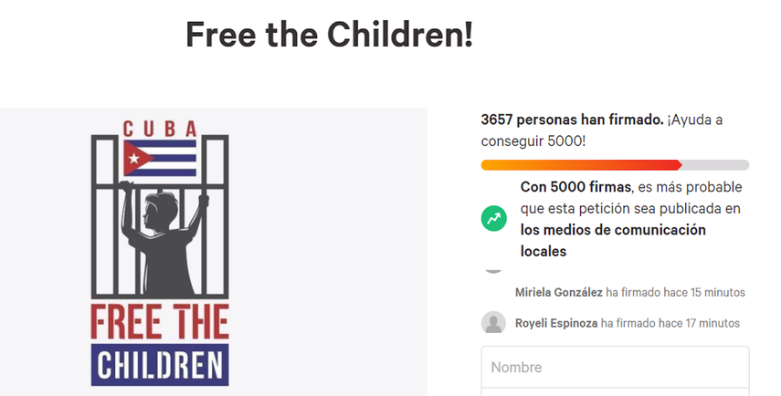 La campaña “Free The Children”, incluida en la plataforma change.org, cuenta actualmente con 3657 firmas..png