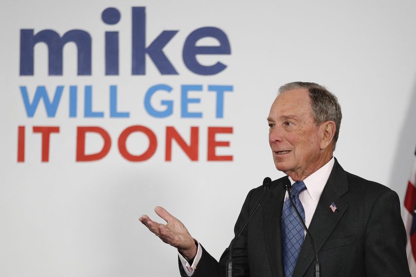 El exalcalde de Nueva York Michael Bloomberg en un evento de campa&ntilde;a en Scarborough, Maine, 27 de enero del 2020.&nbsp;