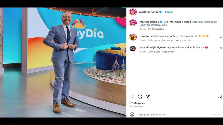 El periodista Martín Berlanga. Telemundo despidió al presentador de noticias de Hoy día.