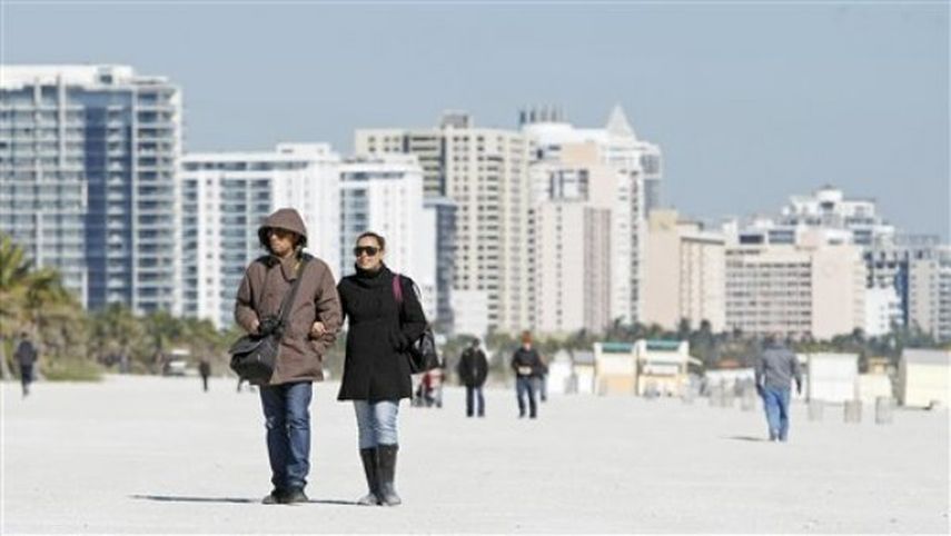 Un día de frío en Miami Beach. (Archivo)