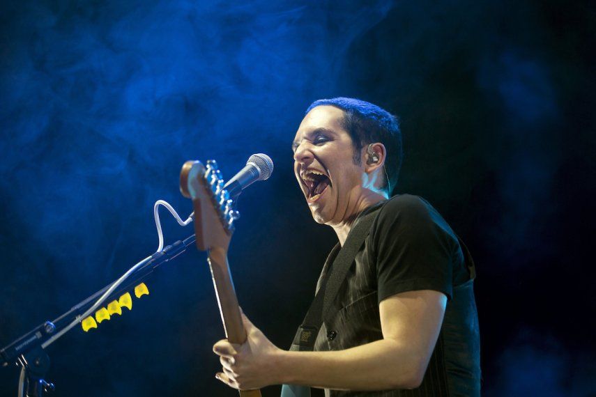 Brian Molko, cantante de la banda de rock británico Placebo en Budapest, Hungría, el 11 de noviembre de 2016.&nbsp;