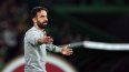 El entrenador portugués del Sporting de Lisboa, Ruben Amorim, reacciona durante el partido de fútbol de la liga portuguesa entre el Sporting CP y el CF Estrela da Amadora en el estadio José Alvalade de Lisboa, el 1 de noviembre de 2024.&nbsp;