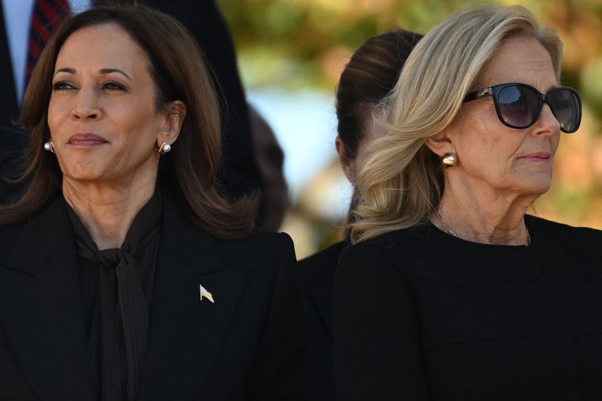 La primera dama de Estados Unidos, Jill Biden y la vicepresidenta Kamala Harris.