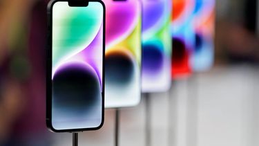 Los nuevos modelos del iPhone 14 durante el evento de presentación de Apple en la sede de la compañía en Cupertino, California, el 7 de septiembre de 2022.&nbsp;