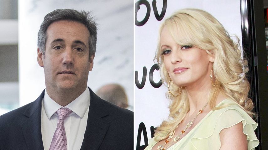 Michael Cohen, abogado personal del presidente Donald Trump, y la actriz porno Stormy&nbsp;Daniels.