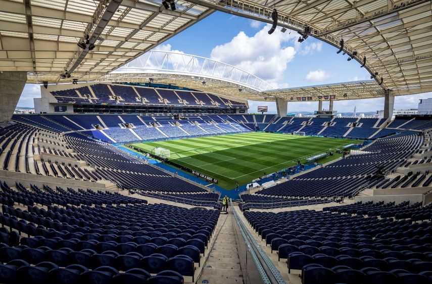 &nbsp;En esta foto del 4 de junio del 2019, se ve una imagen general del estadio Dragao en Oporto, Portugal.&nbsp;