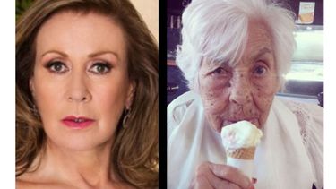 La actriz mexicana Laura Zapata y su abuela.&nbsp;