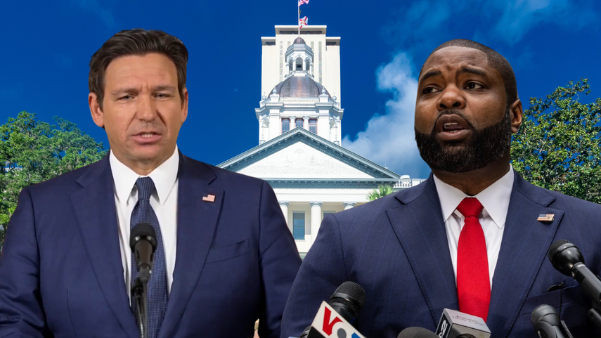 El gobernador Ron DeSantis y el congresista Byron Donalds.