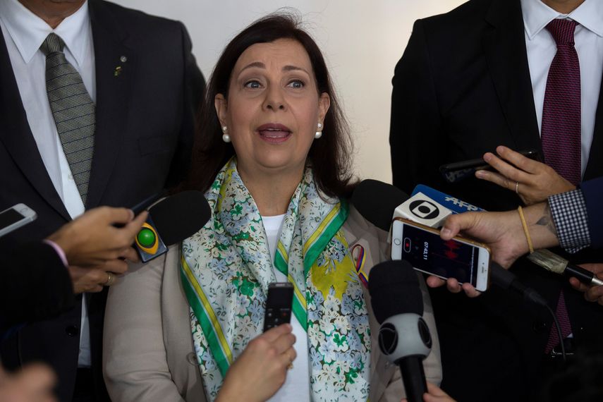María Teresa Belandria, designada nueva embajadora del Gobierno de Juan Guaidó, presenta sus credenciales en Brasil.