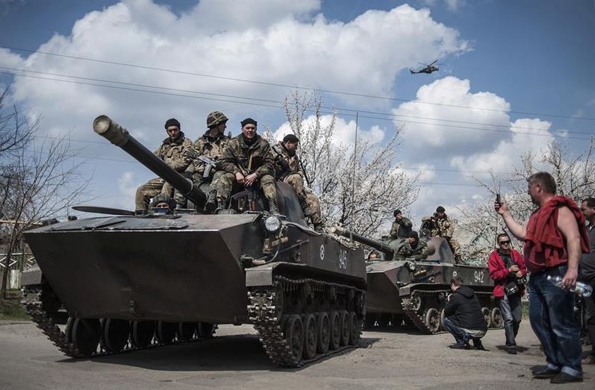 También controlaron el Ayuntamientode Donetsk. Foto: EFE