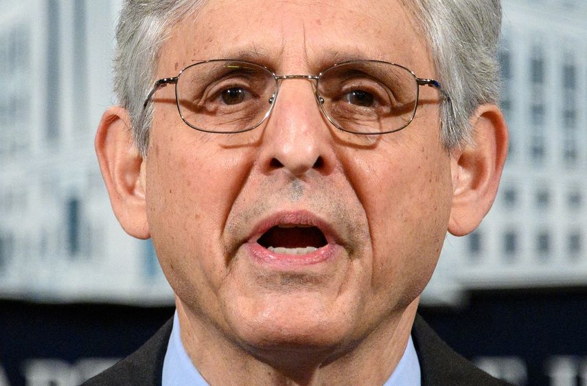 &nbsp;El Fiscal General de los Estados Unidos, Merrick Garland, pronuncia una declaración en el Departamento de Justicia en Washington, DC el 26 de abril de 2021
