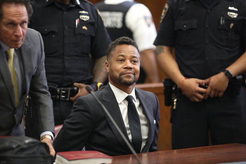 El actor Cuba Gooding Jr. comparece en la corte para enfrentar nuevos cargos de conducta sexual inapropiada el martes 15 de octubre del 2019 en Nueva York.&nbsp;