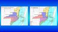 A la izquierda, el mapa de la Comisión de Miami refrendado por la Corte, a la derecha el dibujo desestimado mediante fallo judicial.&nbsp;