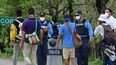Agentes de policía montan un puesto de control en Corinto, Honduras, mientras los migrantes que se dirigen a Estados Unidos intentan cruzar la frontera hacia Guatemala, el 30 de marzo de 2021.&nbsp;