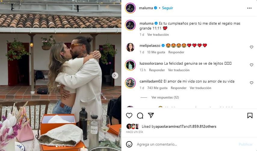 Maluma y su novia Susana Gómez.