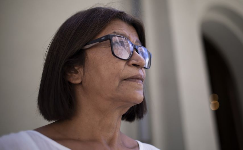 La enfermera venezolana Ana Rosario Contreras posa para un retrato en Caracas, Venezuela, el domingo 7 de marzo de 2021. El 8 de marzo, el secretario de Estado de los Estados Unidos, Antony J. Blinken, fue el anfitrión virtual de la ceremonia anual de los Premios Internacionales a las Mujeres de Coraje para honrar a un grupo de mujeres excepcionales de todo el mundo, incluida Contreras.&nbsp;
