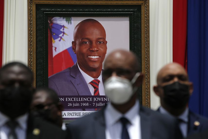 Funcionarios en el funeral del presidente haitiano Jovenel Moïse en Puerto Príncipe.&nbsp;