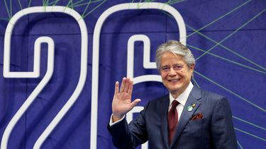 El presidente ecuatoriano Guillermo Lasso en Glasgow.&nbsp;