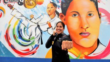 El fervor popular por los Juegos Panamericanos se expresa en las calles con esta pintura de la campeona Alexandra Grande.