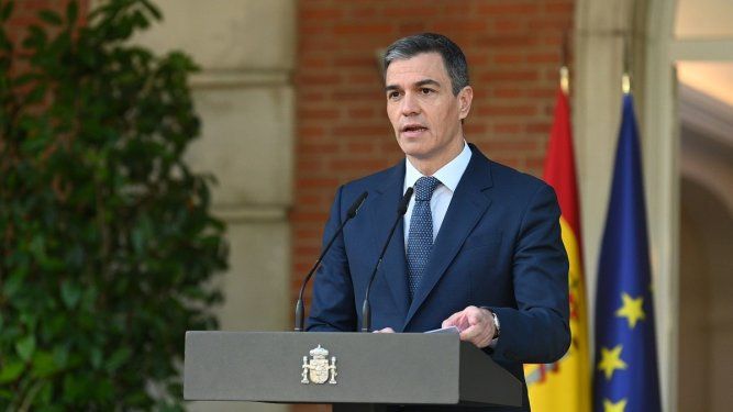El presidente del Gobierno, Pedro Sánchez, durante una rueda de prensa, en el Congreso de los Diputados, a 28 de mayo de 2024, en Madrid (España).&nbsp;