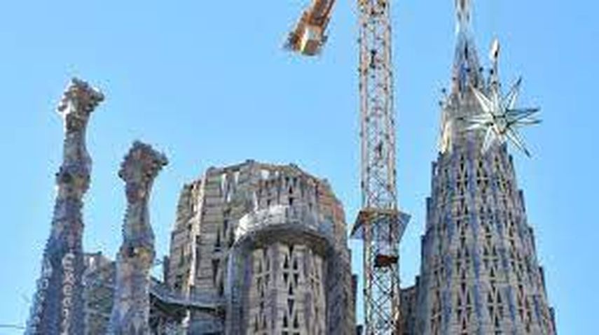 Construcción de la Sagrada Familia de Barcelona (España), imagen tomada el 29 de noviembre de 2021&nbsp;