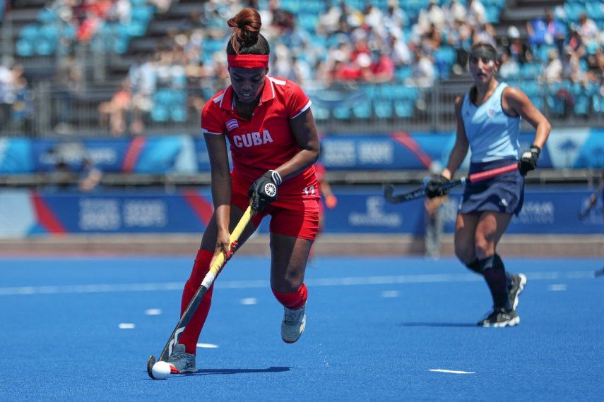 La jugadora de la selección de Cuba, Yunia Milanés, durante un encuentro contra Uruguay en los pasados Juegos Panamericanos.