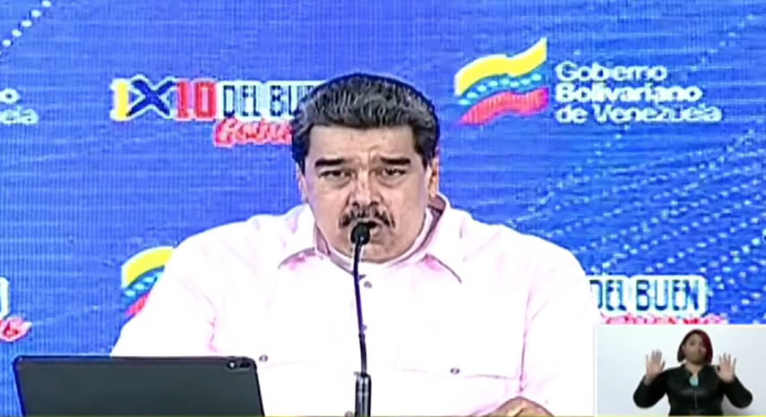 El dictador Nicolás Maduro en discurso el viernes 18 de marzo de 2022.&nbsp;