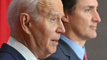 El presidente de Estados Unidos Joe Biden y el primer Ministro de Canadá, Justin Trudeau.