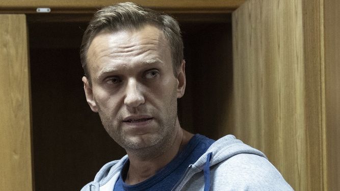 Foto del 27 de agosto de 2018 del dirigente opositor ruso Alexéi Navalni, en un tribunal en Moscú, Rusia.