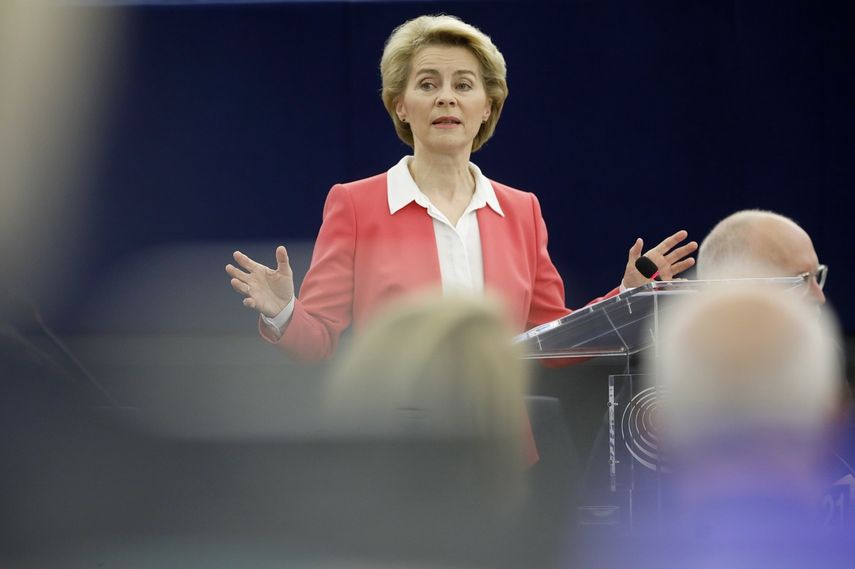 La nueva presidenta de la Comisi&oacute;n Europea, Ursula von der Leyen, ofrece un discurso ante el Parlamento Europeo, el 27 de noviembre de 2019 en Estrasburgo, Francia.&nbsp;