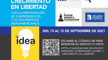 Cartel del seminario sobre democracia.