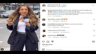 La reportera de El gordo y la flaca Gelena Solano.