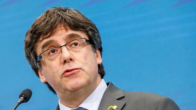 Fotografía de archivo del expresidente catalán Carles&nbsp;Puigdemont&nbsp;durante una conferencia en la Universidad de Helsinki, Finlandia, el 21 de marzo de&nbsp;2018.