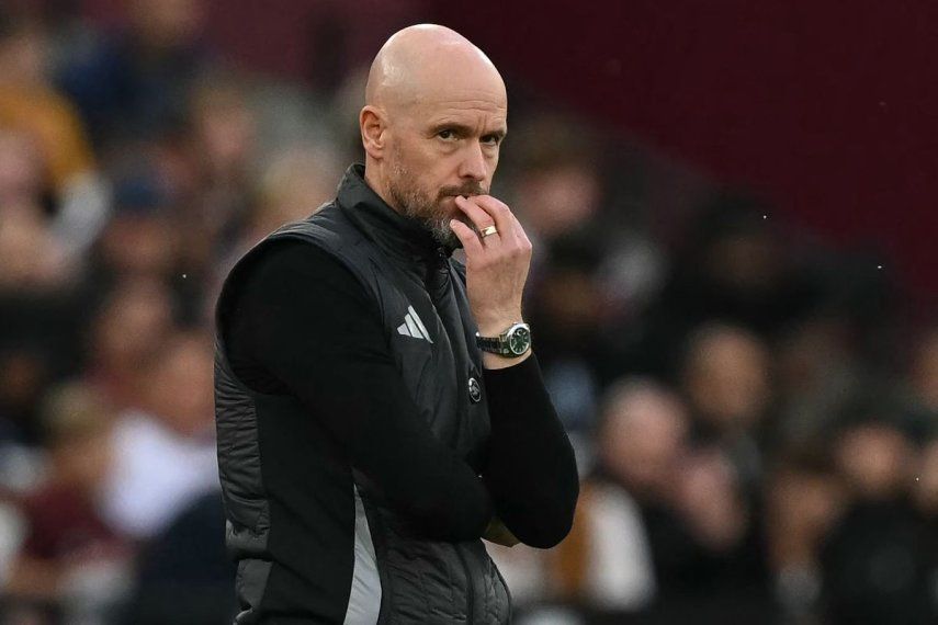 El holandés Erik ten Hag, en ese entonces entrenador del Manchester United, durante un partido de la Premier League, el 27 de octubre de 2024.
