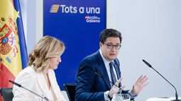 El ministro para la Transformación Digital y de la Función Pública, Óscar López, interviene durante una rueda de prensa posterior a la reunión del Consejo de Ministros, en el Palacio de La Moncloa, a 11 de marzo de 2025, en Madrid (España).&nbsp;