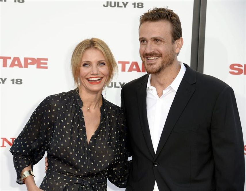 Los actores estadounidenses Cameron Díaz y Jason Segel llegan al estreno de la película Sex Tape  ( Foto EFE)