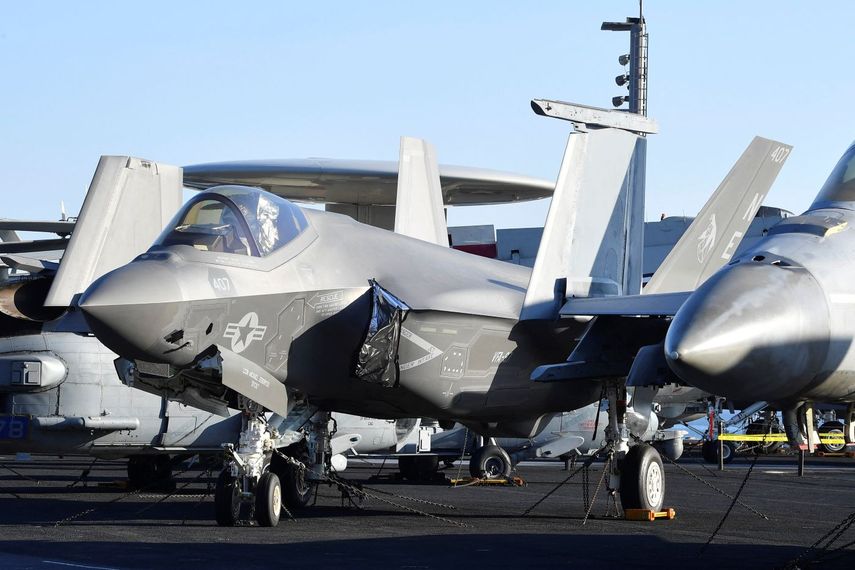 Aviones F35C de la fuerza Aérea de Estados Unidos.