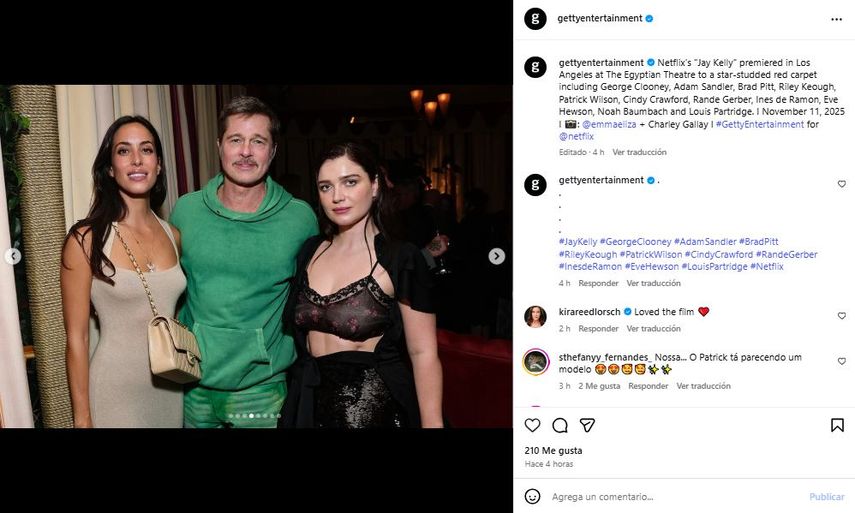 Brad Pitt, Inés de Ramón y Eve Hewson, hija de Bono. 