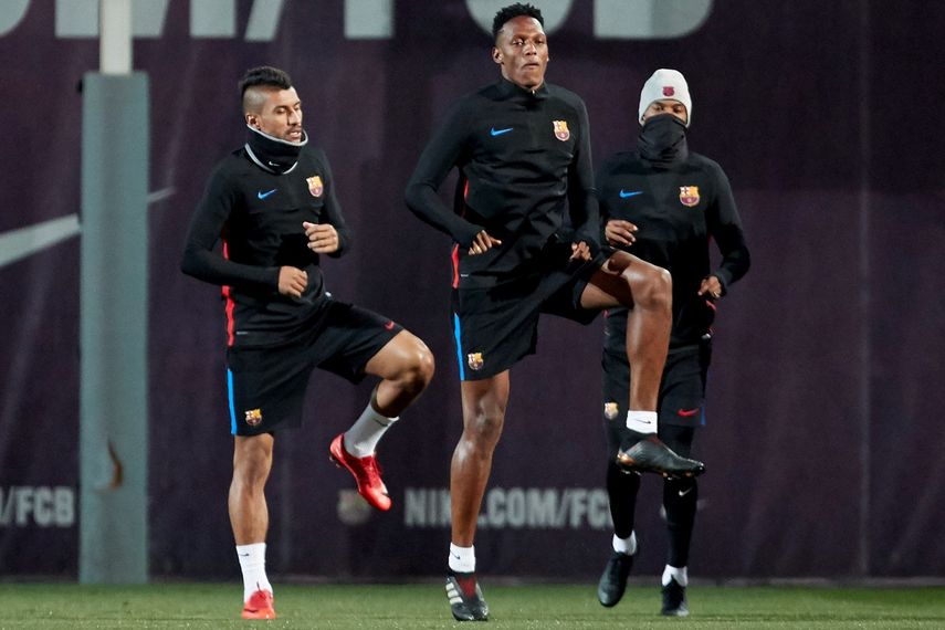 El colombiano ya ha entrenado a la par del resto de sus nuevos compañeros en el club catalán.