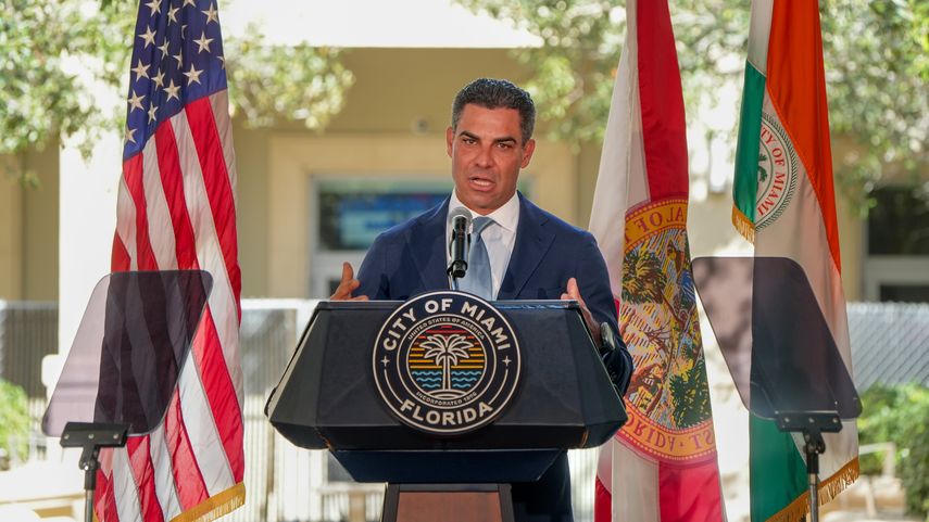 Francis Suárez, alcalde de Miami, durante la presentación del informe sobre el estado de la Ciudad.