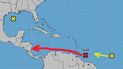 Probable trayectoria de tormenta y zona de mal tiempo. Probable trayectoria de tormenta y zona de mal tiempo.