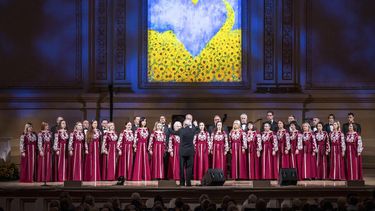 Un número musical de un concierto benéfico para los esfuerzos humanitarios en Ucrania en el Carnegie Hall en Nueva York el 23 de mayo de 2022.&nbsp; 