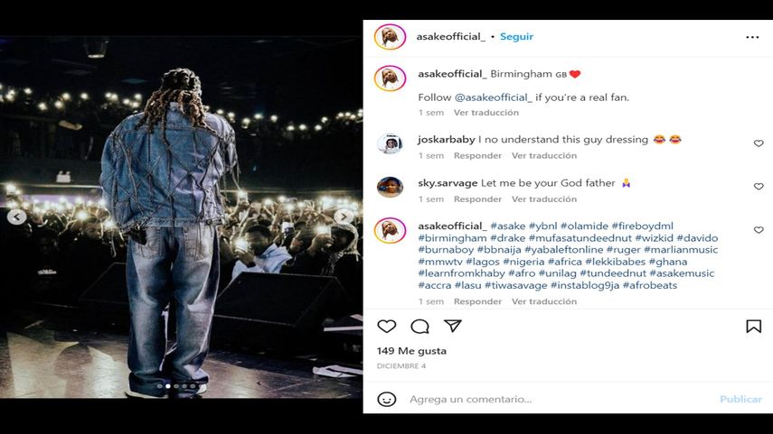 Una mujer muere a raíz de una estampida en un concierto del cantante afrobeat nigeriano Asake.