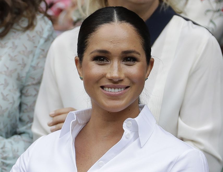 Fotografía de archivo del 13 de julio de 2019 de Meghan, duquesa de Sussex, durante el campeonato de tenis de Wimbledon en Londres.