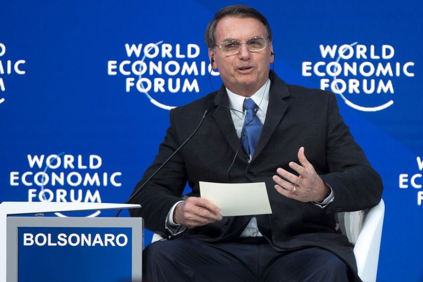 &nbsp;El presidente de Brasil, Jair&nbsp;Bolsonaro, participa este martes en una mesa redonda durante la jornada inaugural del 49º Foro Económico Mundial de Davos.