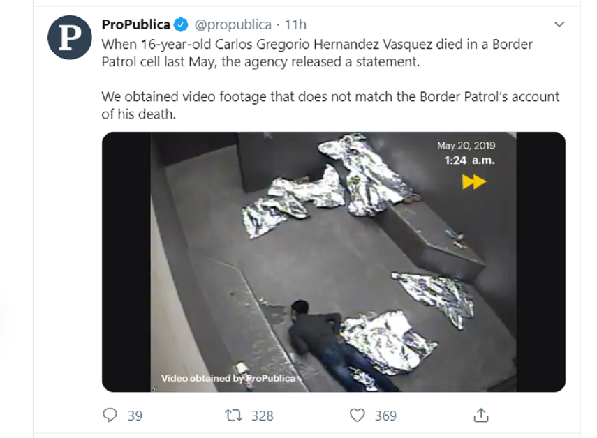 Seg&uacute;n el video publicado por&nbsp;ProPublica&nbsp;&nbsp;&nbsp;el joven habr&iacute;a agonizado por varias horas antes de morir.&nbsp;