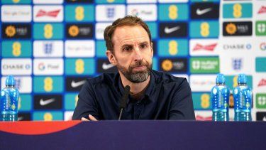 El técnico de Inglaterra, Gareth Southgate, durante una rueda de prensa para anunciar la lista preliminar del equipo que disputará la Euro 2024, el martes 21 de mayo de 2024.